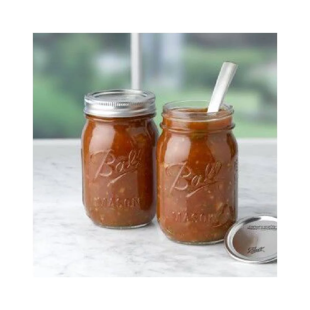 Ball Mason Regular Mouth Pint Jar 16 oz With Lid and Band Preserves And Stores, Glass Material Made in USA, 12-Pack