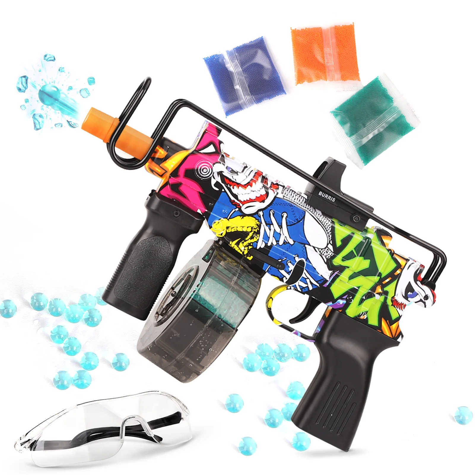 Yimore Toys Gel Ball Blaster Automatic Splatter Balls Gun with 15,000 Water Beads for Out Door Activity , Backyard Games for Kids&Adult Ages 12+