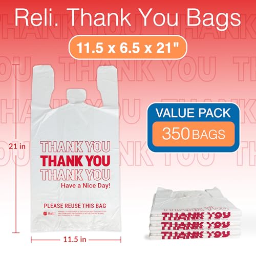 Reli. Thank You Plastic Bags (350 Count) (11.5