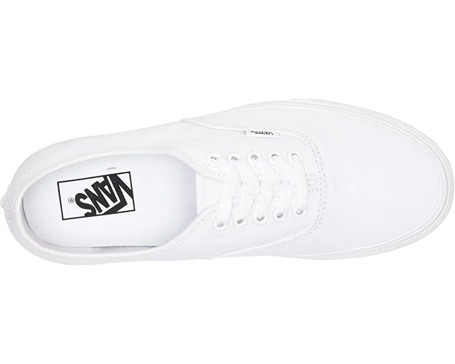 Vans Unisex Authentic Canvas Sneakers - True White - 8 Women/6.5 Men