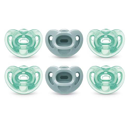NUK Comfy Orthodontic Pacifiers, 0-6 Months, Timeless Collection, 5 Count (Pack of 1)