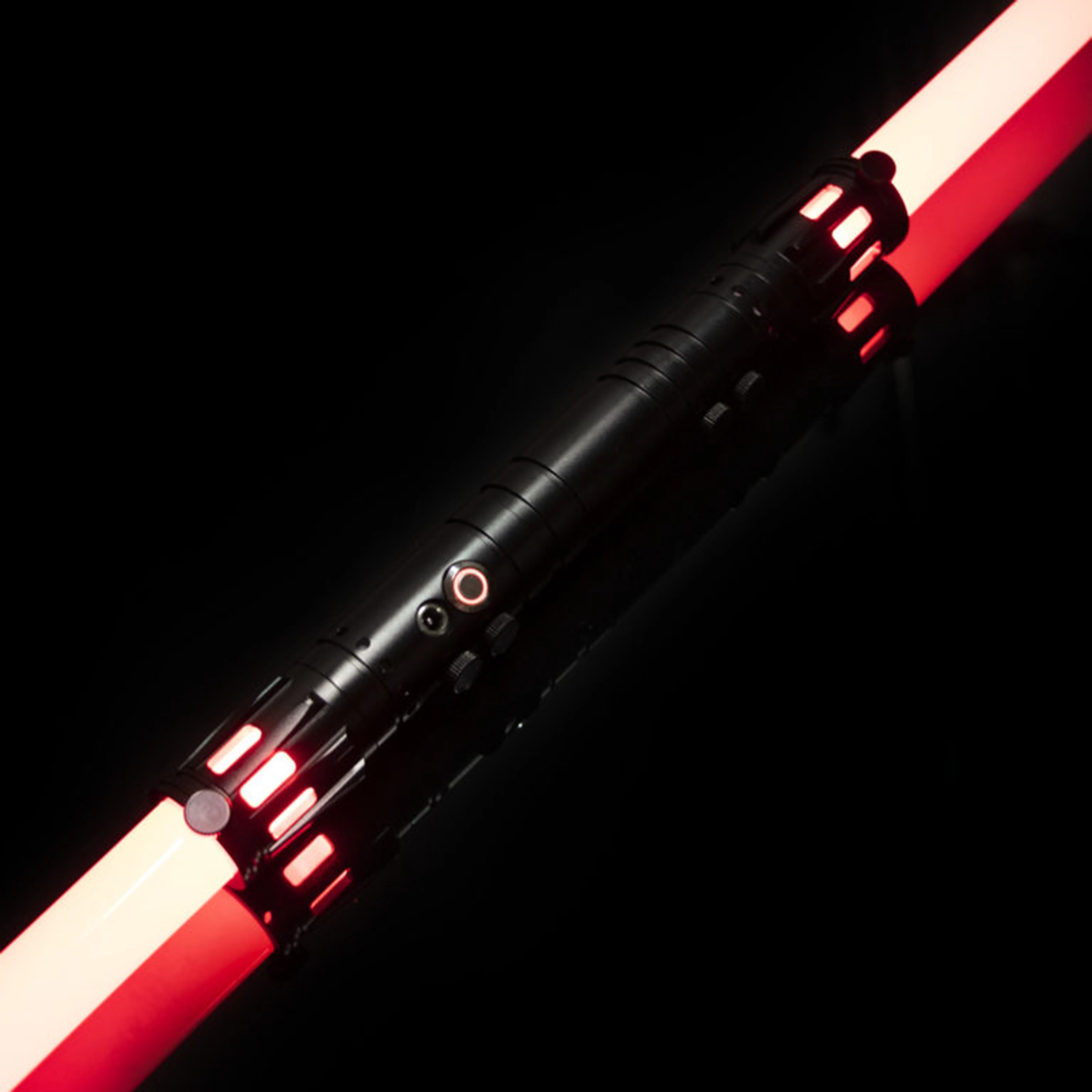 ZiaSabers DM Mini Neopixel Lightsaber with Xenopixel 2.0 Soundboard - Realistic Metal Black Hilt Star Wars Lightsaber - Strip LED with 12 Preset Colors and Smooth Swing Sounds