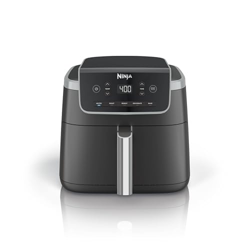Ninja Air Fryer Pro 4-in-1 with 5 QT Capacity, Air Fry, Roast, Reheat, Dehydrate, Air Crisp Technology with 400F for hot, 120 Volts, Nonstick Basket & Crisper Plate, Grey, AF141