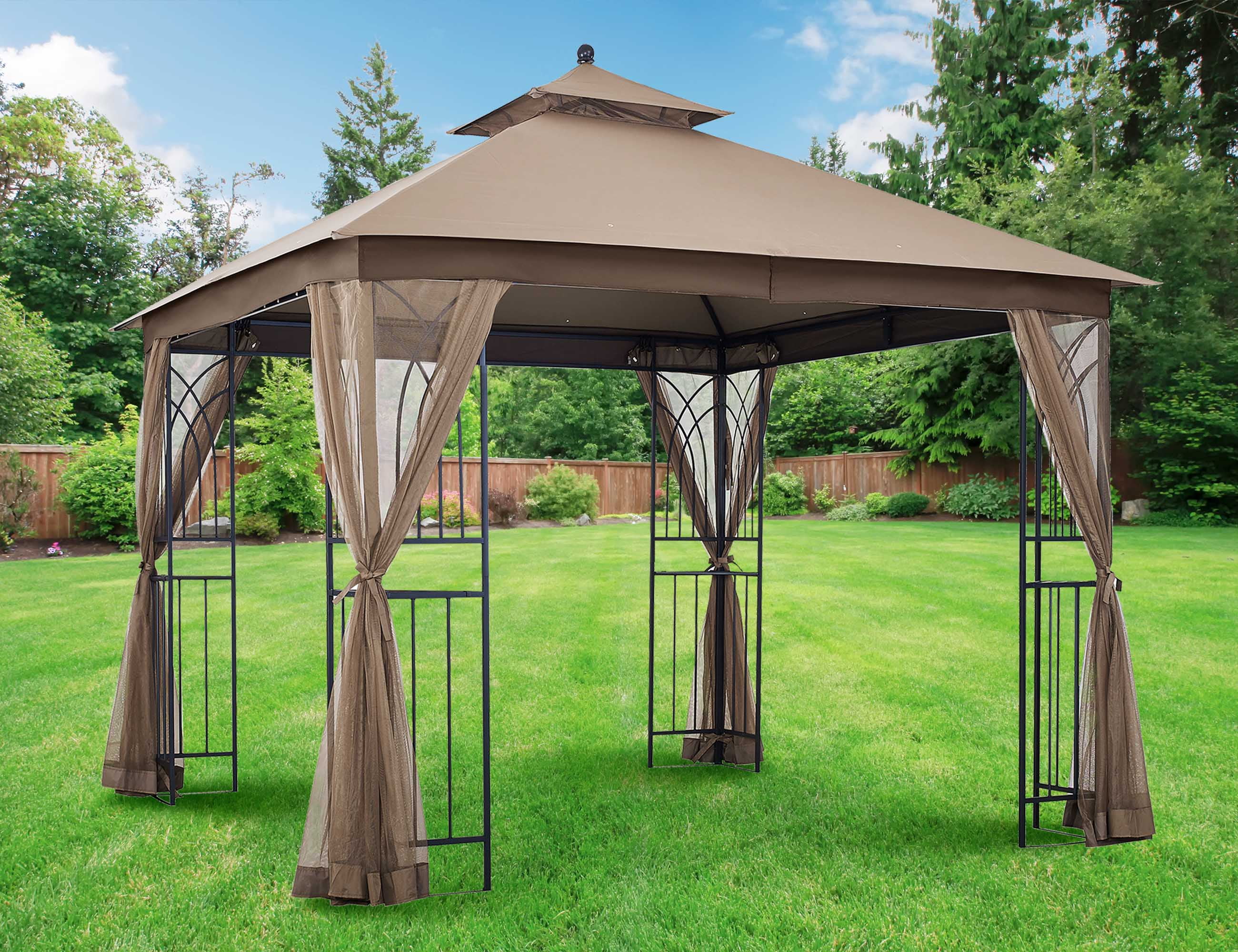 APEX GARDEN ​Harmony II 10' x 10' Gazebo with Mosquito Net and Corner Shelves