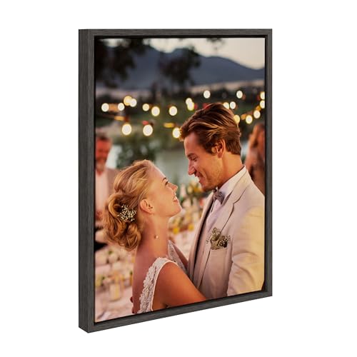 Kate and Laurel Sylvie Custom Printed Framed Canvas Wall Art, 16x20 Natural, Personal Canvas Print with Your Photos for Bedroom or Living Room Gallery Wall Decor | Printed and Hand Framed in the USA