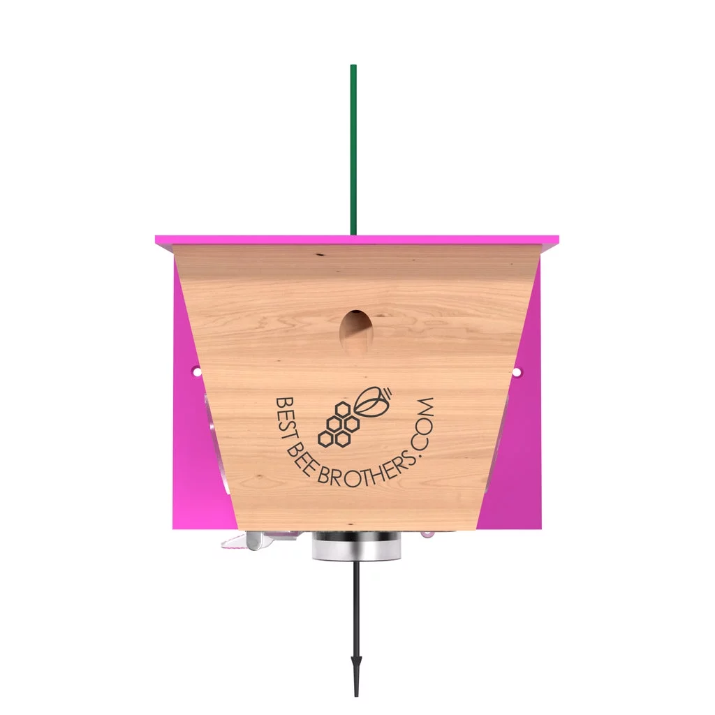 Best Bee Brothers Carpenter Bee Trap Turbo with Designer Pink Roof