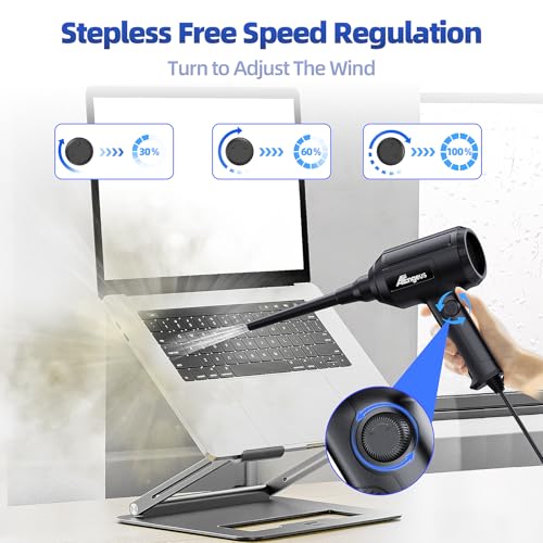 ATEngeus Electric Air Duster - 2 Speed, 40000RPM Air Blower & Pump, Reusable for Computer Keyboard, Dust, Hairs