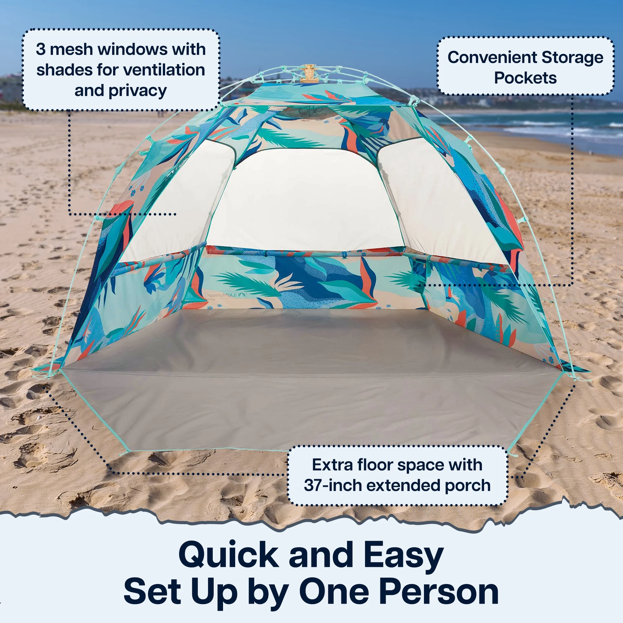 Lightspeed Outdoors Sun Shelter, Beach Tent, Glorious