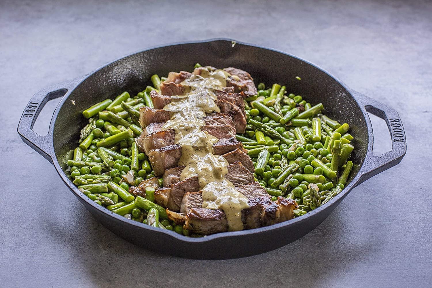 Lodge Cast Iron Dual Handle Pan, 12 inch,Black