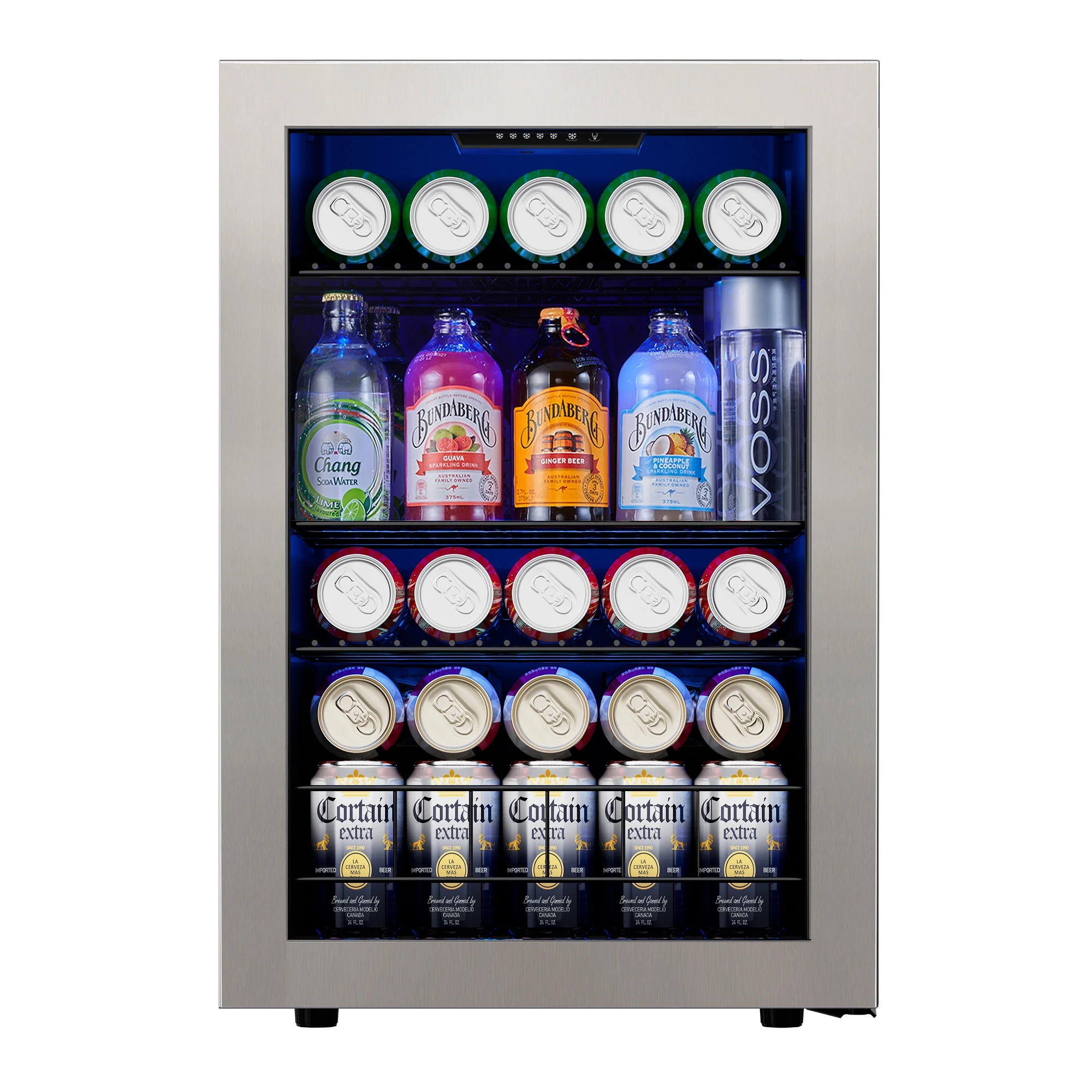 Ca'Lefort Beverage Refrigerator and Cooler, 77 Can Mini Fridge with Glass Door for Soda Beer for Home Office