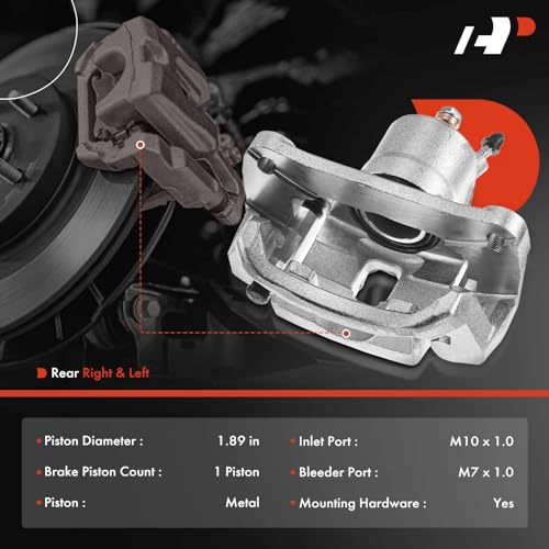 A-Premium Disc Brake Caliper Assembly with Bracket Compatible with Select Toyota Models - Tundra 2007-2015, Sequoia 2008-2015 - Rear Left Driver Side