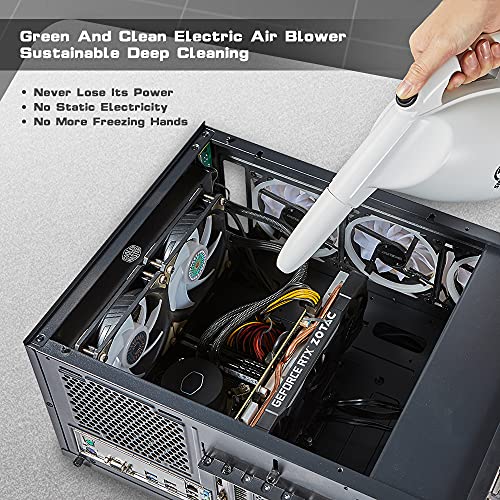 SIN SHINE - Compressed Air 3.0- Multi-Use Electric Air Duster for Cleaning Dust, Hairs, Crumbs, Scraps for Laptop, Computer, Replaces Compressed Air Cans & Canned Air (AD01-Black)