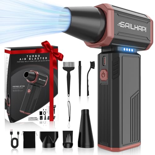 Compressed Air Duster 300000RPM, Cordless Electric Duster Brushless Motor Replace Canned Air, Rechargeable Durable Blower for PC, Car, Computers, Keyboard, Snow Removal & Outdoor, Great Gift