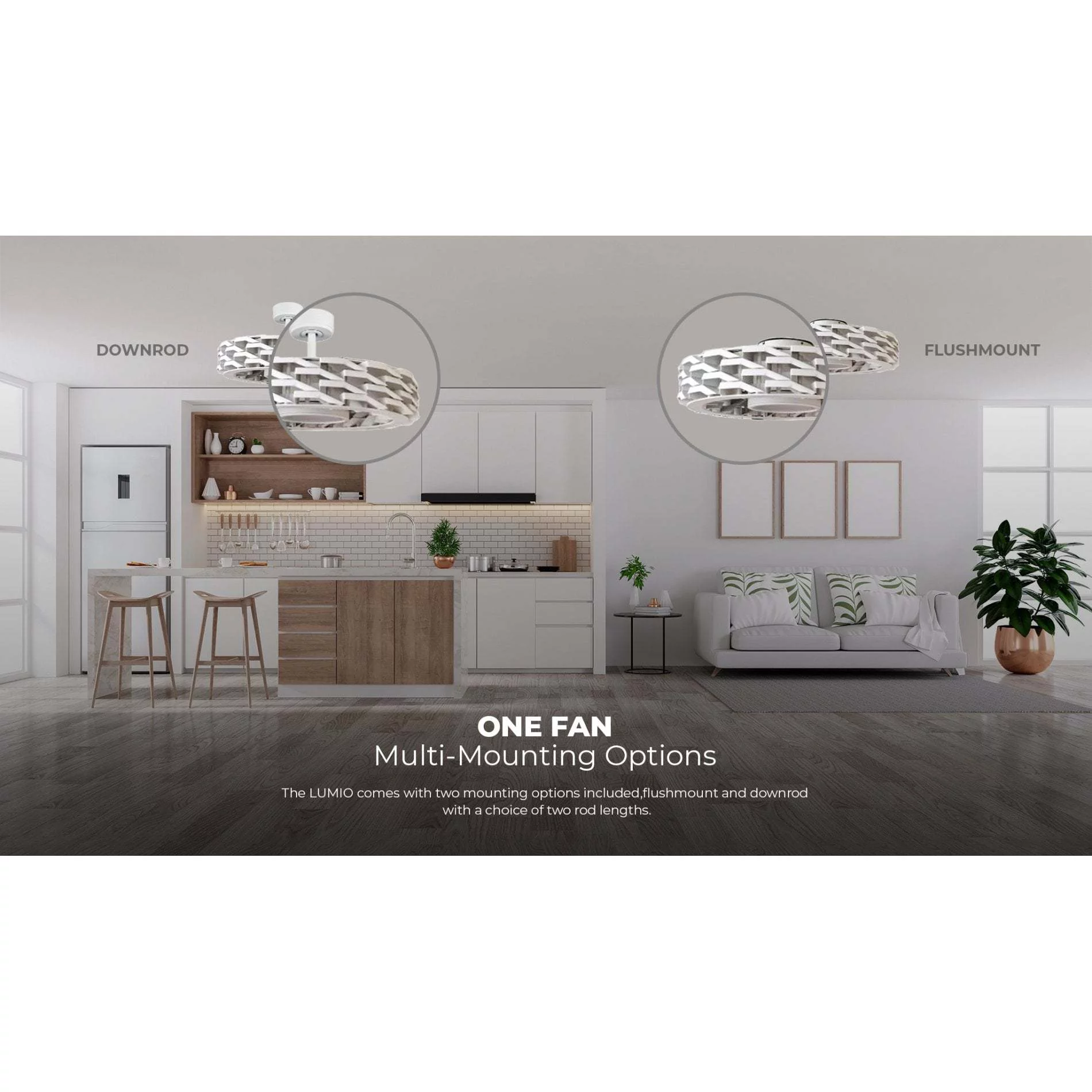 Todays Fans LUMIO Bladeless Smart Ceiling Fan, 6 Speeds with Dimmable LED Light
