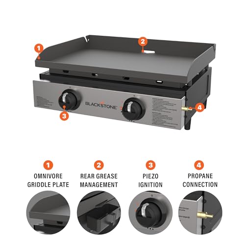 Blackstone Tabletop Griddle with Stainless Steel Faceplate, Powder Coated Steel