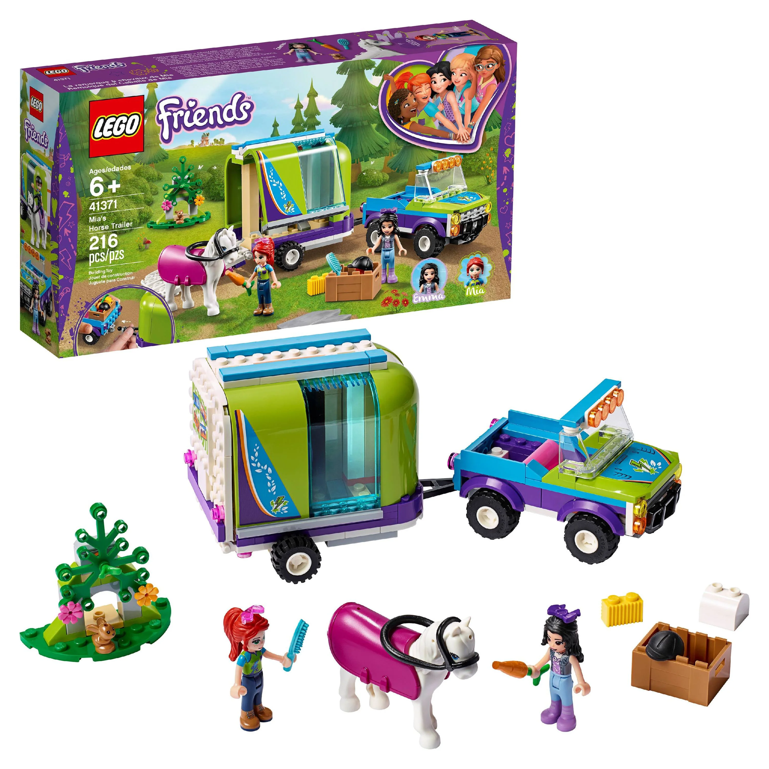 LEGO Friends Mia's Horse Trailer 41371 Building Kit with Mini Dolls