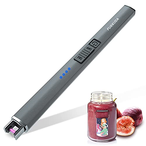 Electric Candle Lighter Rechargeable Lighters Stocking Stuffers for Women Plasma Arc Lighters Windproof & Flameless with USB Rechargeable Double Safety Switch (Obisidian Black)