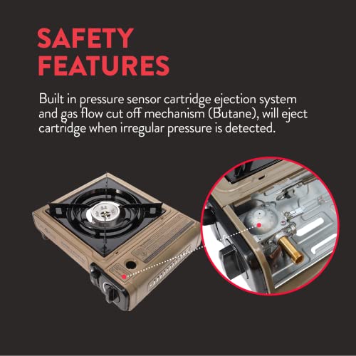 Gas One GS-3400P Propane or Butane Stove Dual Fuel Stove Portable Camping Stove - Patented - with Carrying Case Great for Emergency Preparedness Kit