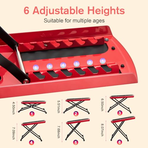 Subay Pedicure Foot Rest, 6 Heights Adjustable Foot Stand for Pedicure, Foldable Non-Slip Pedicure Stand for Easy At Home Pedicures, No More Bending or Stretching Pedicure Stool Tool for Home Foot Spa