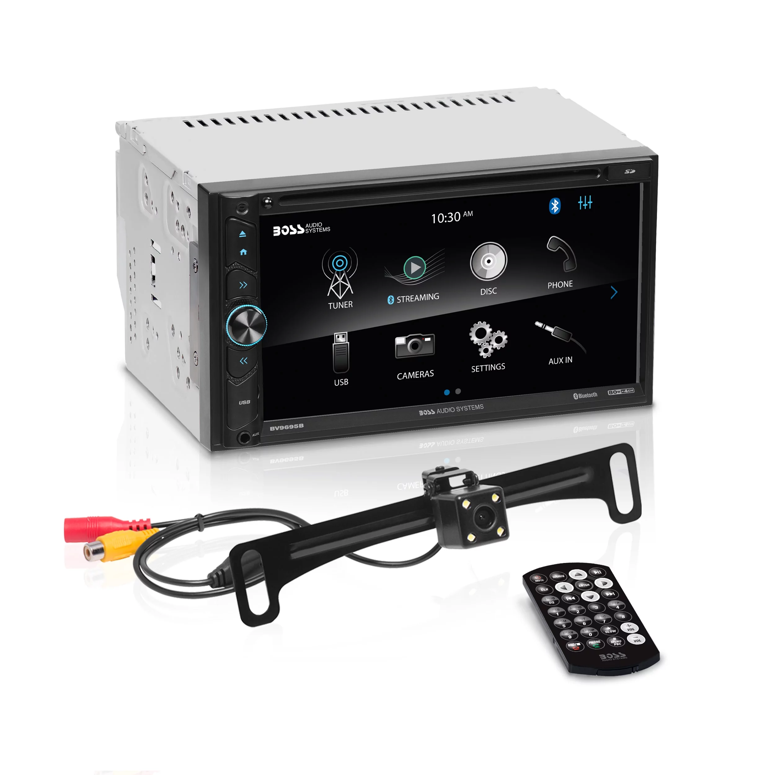 BOSS Audio Systems BVB9695RC Car Audio Stereo System - 6.95 Inch Double Din, Touchscreen, Bluetooth Audio and Calling Head Unit, SD, CD Player, A-Link (Screen Mirroring), Radio Receiver, Backup Camera