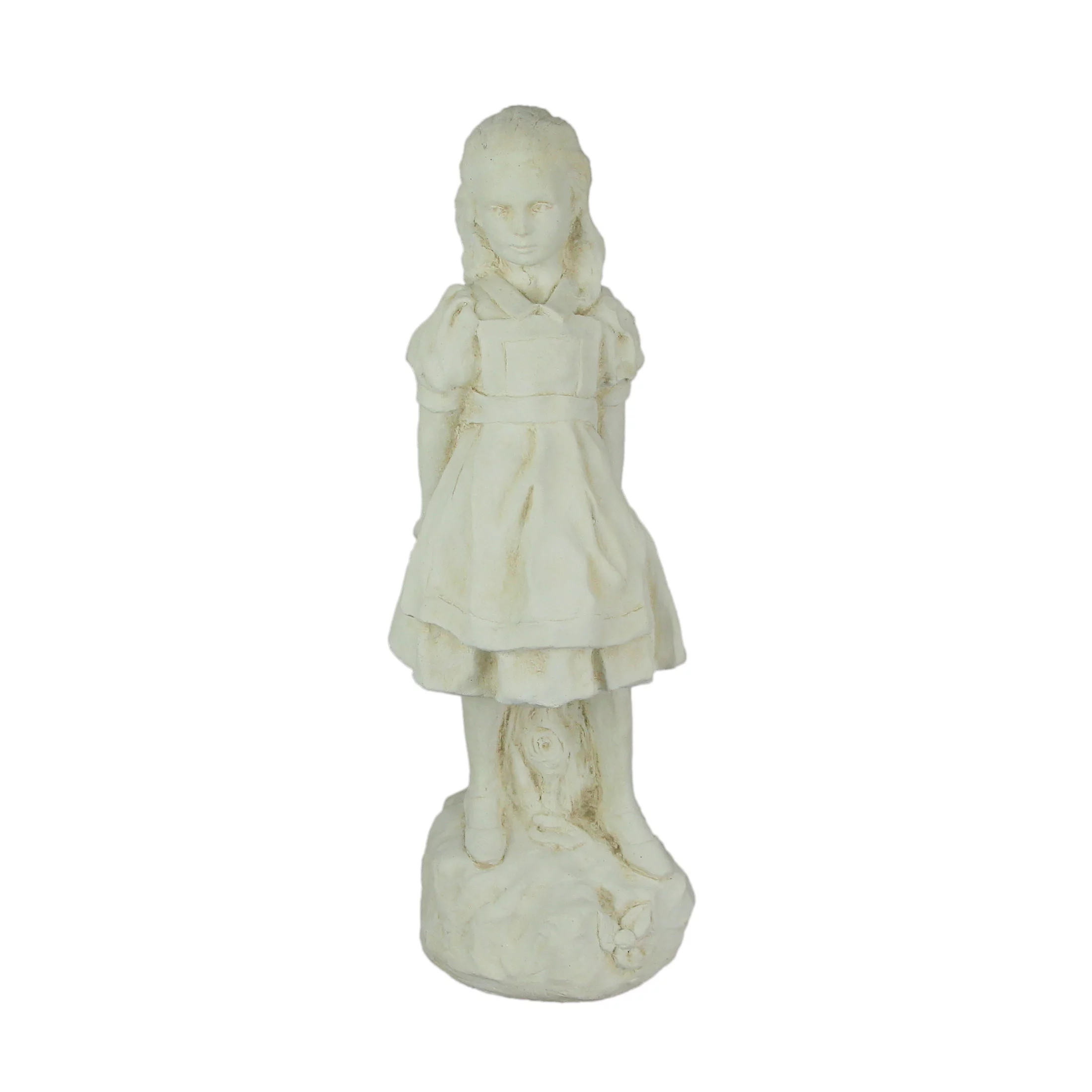 Things2Die4 Alice in Wonderland Antique White Finish Concrete Statue 19.5 inch