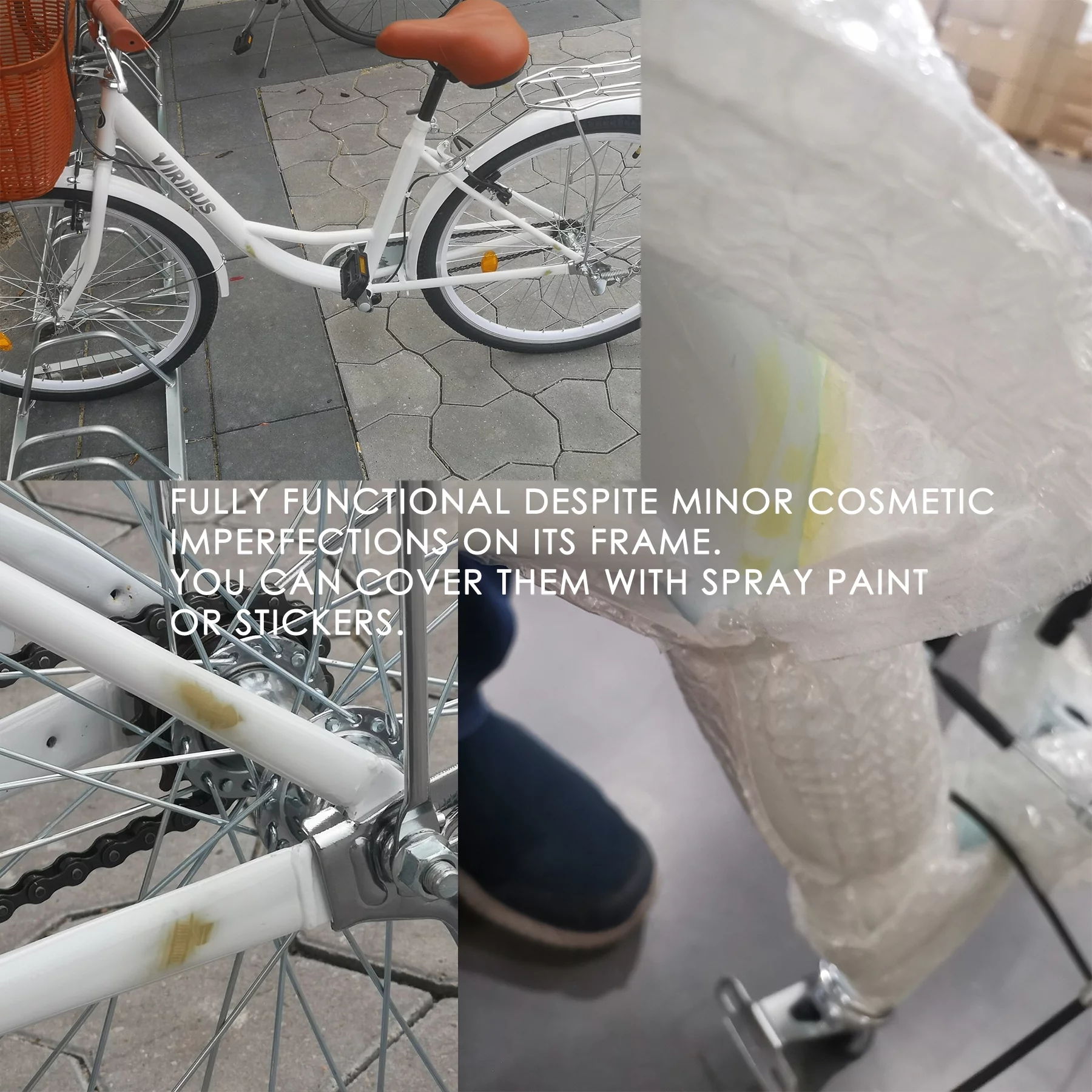 Viribus Beach & City Cruiser Bike 26 Inch Women's Comfort Bike with Basket & Rack Teal