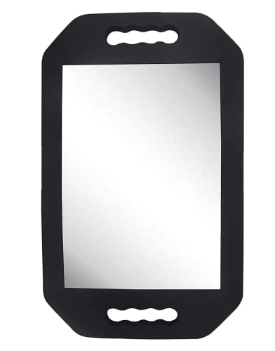 Handle Mirror – Large Hand Mirror with Double Handle - Rectangular Hand Held Mirror with Handle - Lightweight Hair Salon Equipment Hairstylist and Barber Accessories (1Pcs Rectangle)