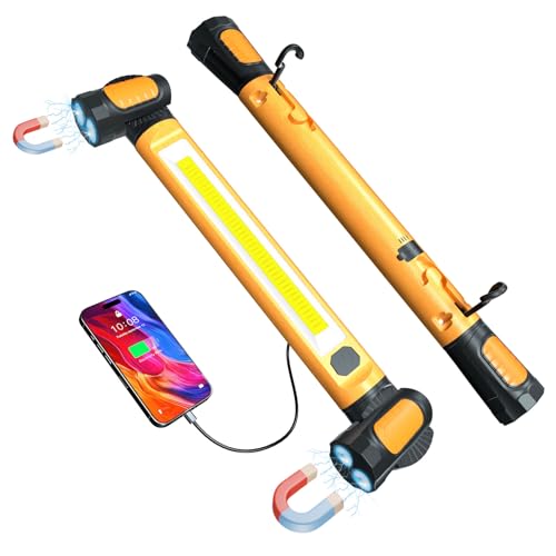Work Light for Mechanic,3200LM LED Work Lights,5400mAh Rechargeable Magnetic Light bar,Portable Automotive Tools Cordless Underhood Light with Hooks for Car Garage Workshop Emergency,Present for Him