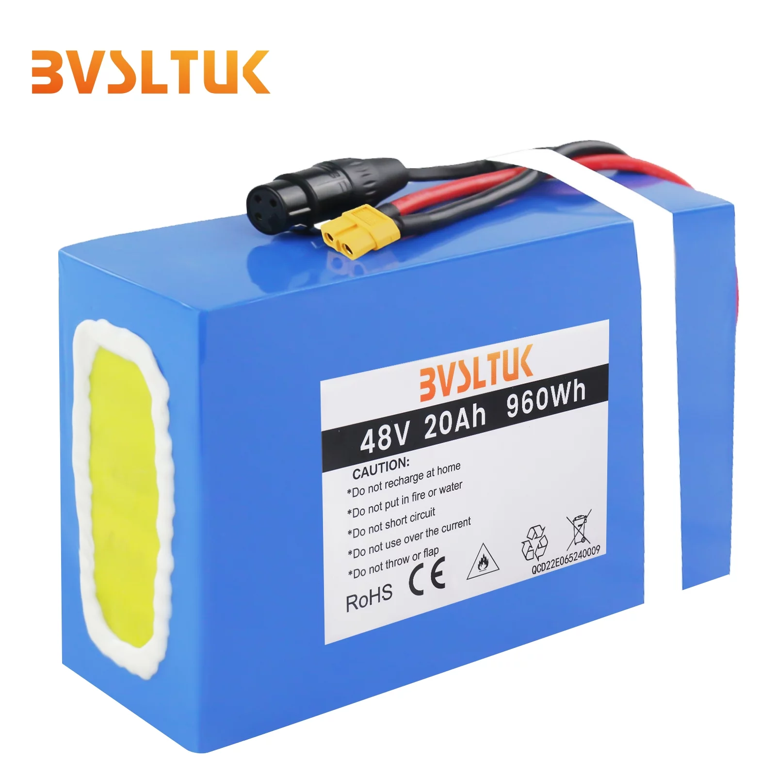 BVSLTUK 48V Battery 20AH Lithium Battery Pack for Ebike, Scooter, Go Kart and Other Motors 2000W 1800W 1500W 1200W 1000W 750W 500W Waterproof PVC Ebike Battery(W/50 ABMS, 3A Charger)