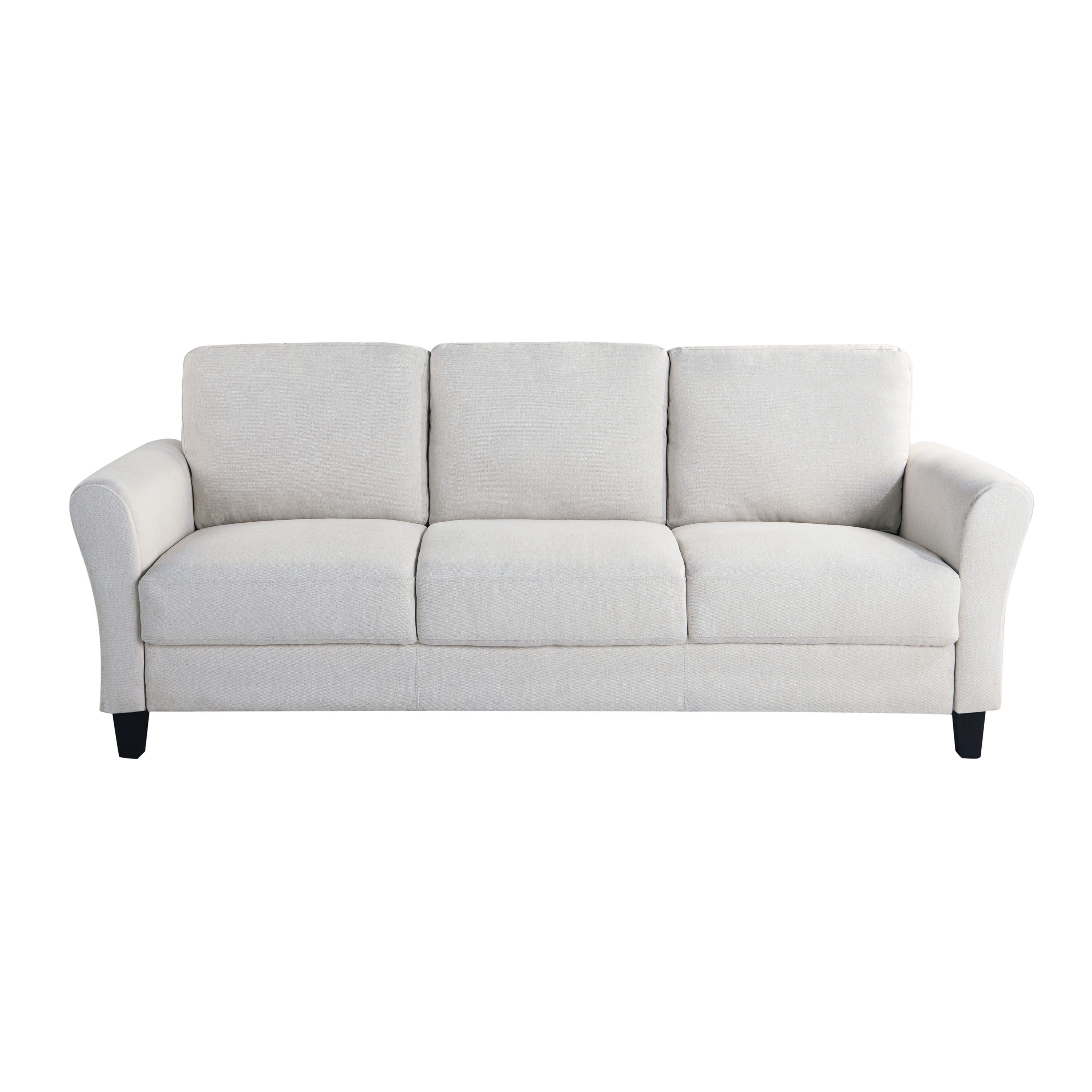 Lifestyle Solutions Alexa Sofa with Rolled Arms, Oyster Fabric