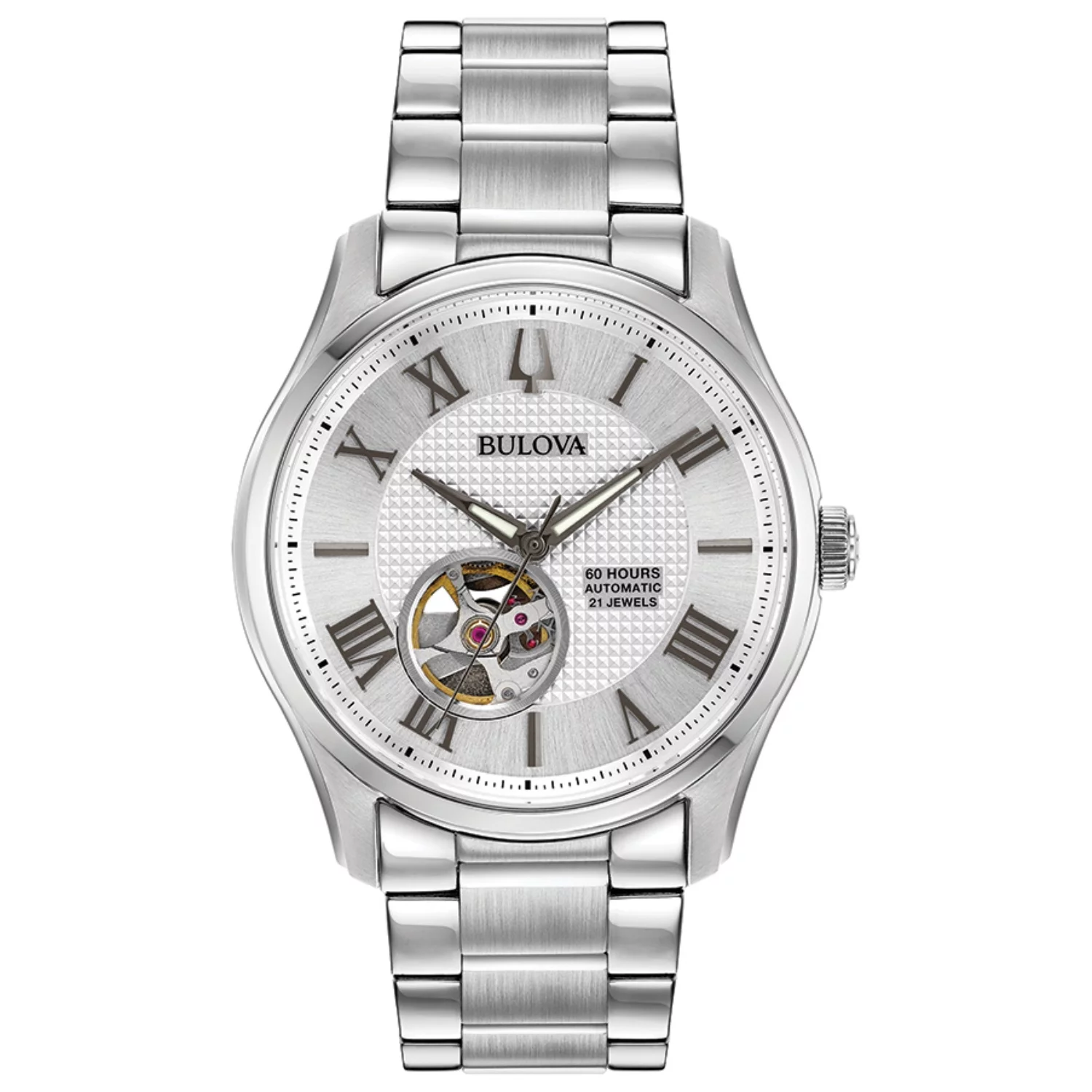 Bulova Men's Wilton Automatic Watch with Silver-Tone Skeleton Dial