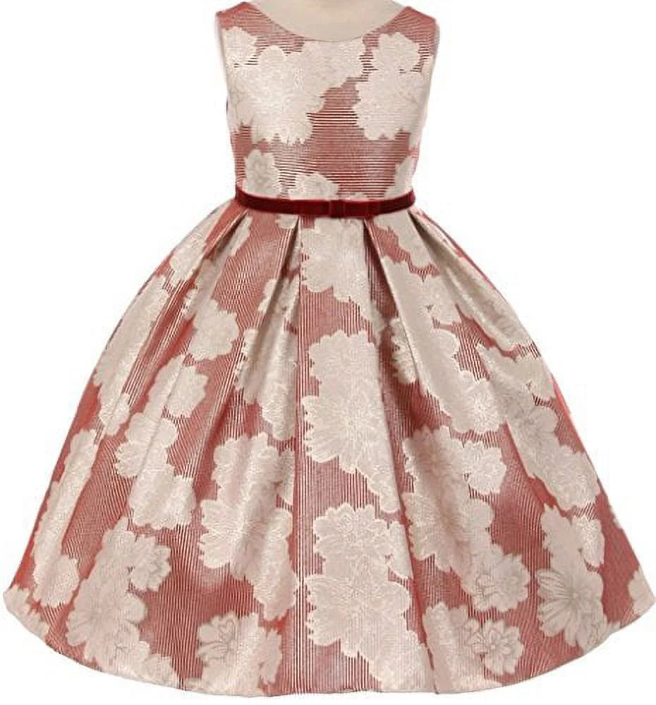 Flower Girl Dress Tea Length Pattern Spring Collection for Little Girl Red 10 KD.374