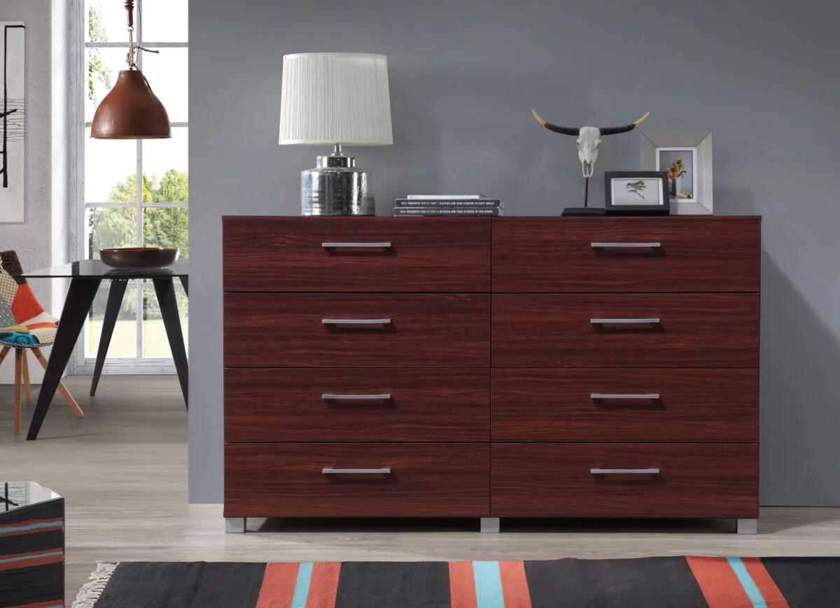 Hodedah 8-Drawer Dresser in Mahogany