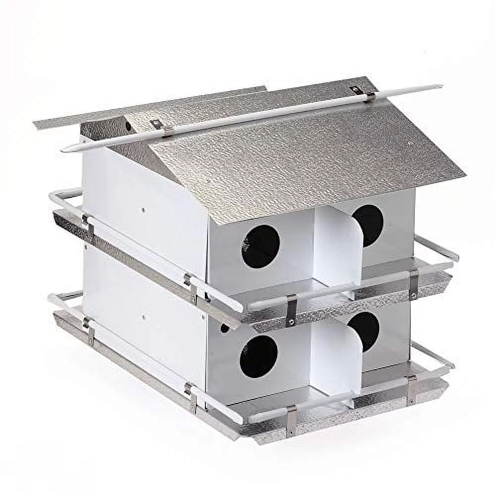 Birds Choice PMC8 Coates Original Purple Martin Bird House 2 Floor/8 Room, Small, White/Grey