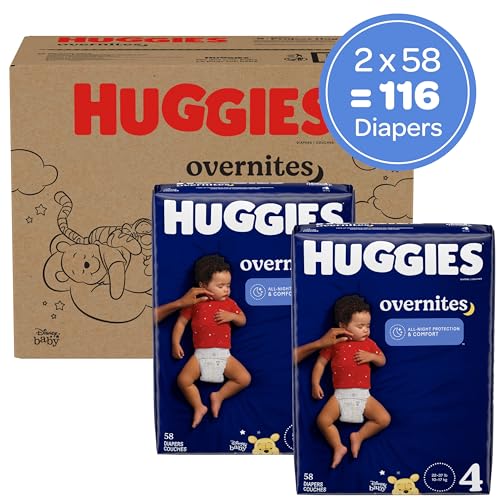 Huggies Size 6 Overnites Baby Diapers: Overnight Diapers, Size 6 (35+ lbs), 84 Ct (2 Packs of 42)
