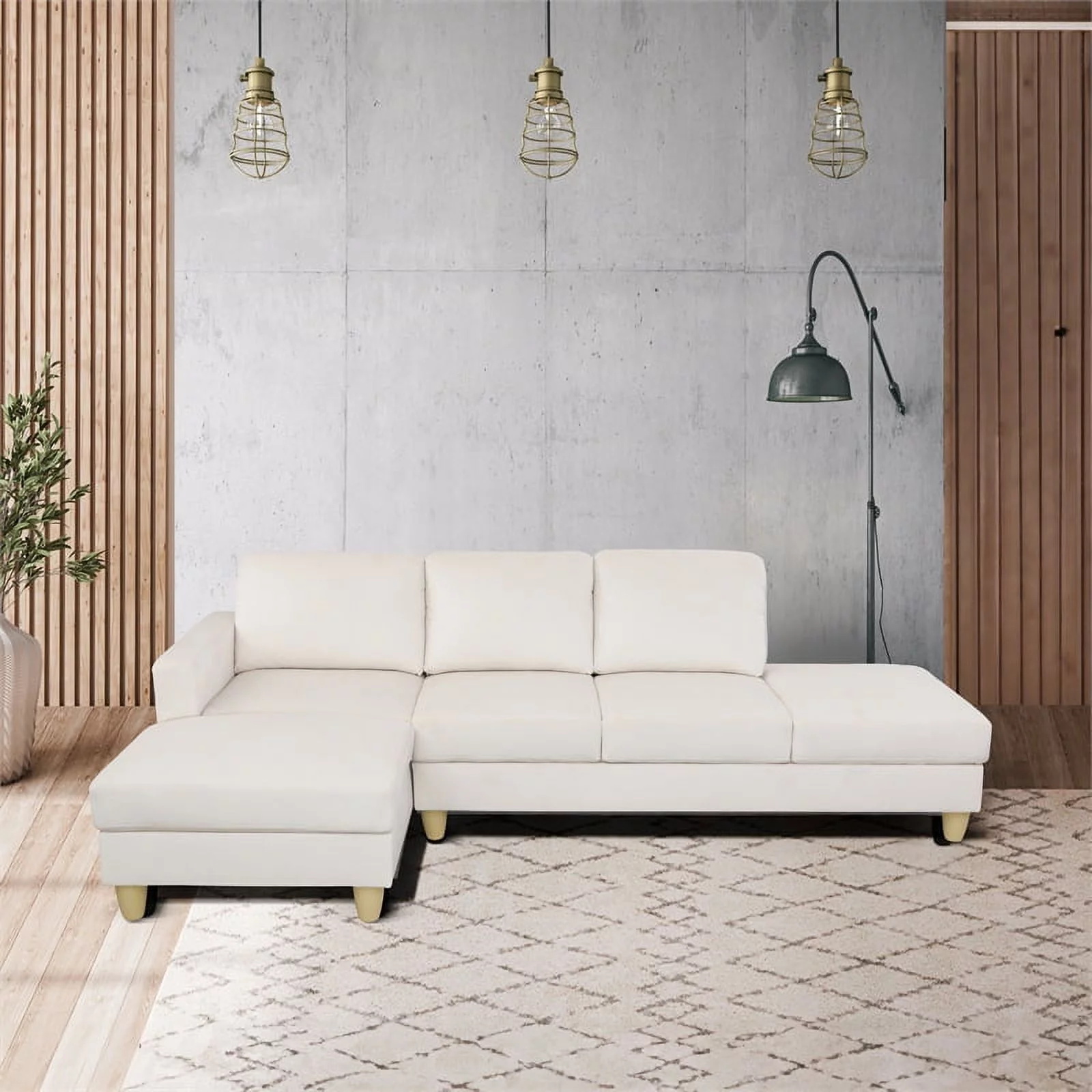 Star Home Living Jack Sectional Sofa Cream White