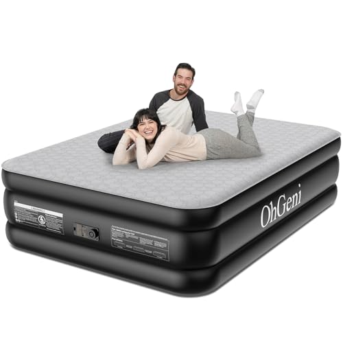 OhGeni Queen Air Mattress with Built-in Pump, 18