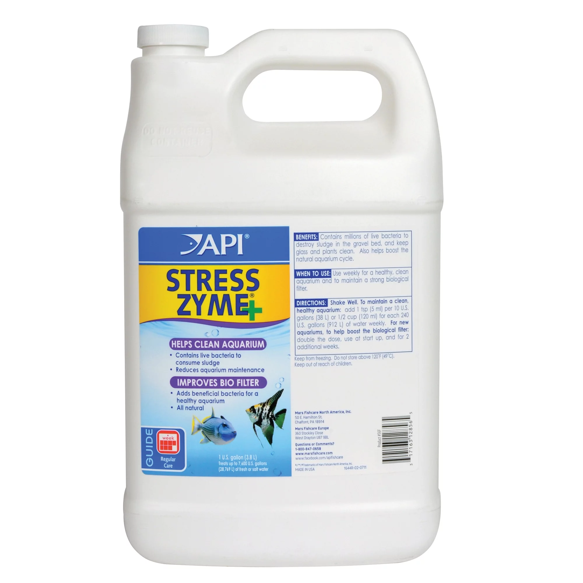 API Stress Zyme, Freshwater And Saltwater Aquarium Cleaning Solution, 1 Gal