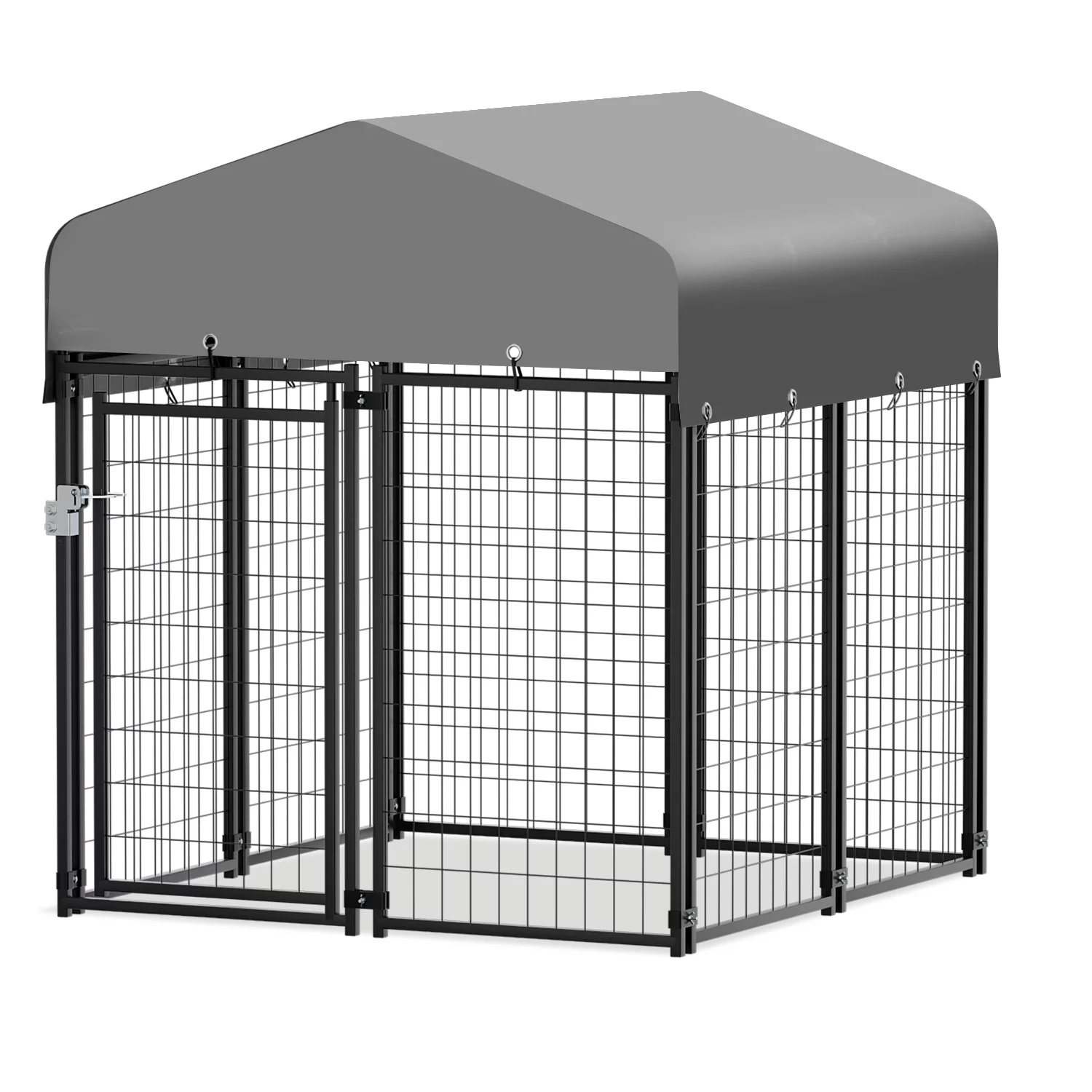 Magshion Outdoor Dog Kennel 4ft x 4.25ft x 4.5ft with UV Protection Waterproof Cover, 8 Panels Welded Dog Pen Dog Playpen Dog Enclosure for Medium Dogs