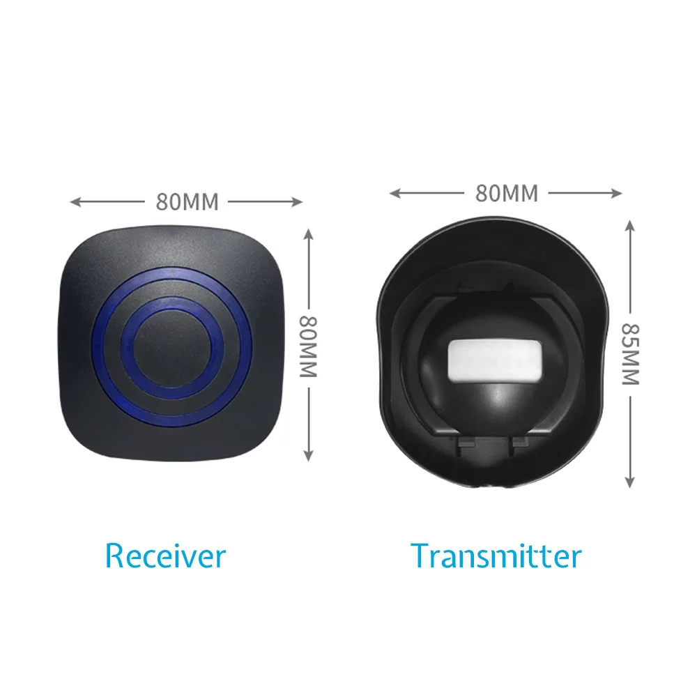 Multifunctional Wireless Driveway Alarm Waterproof Outdoor Motion Sensor Alarm 1 Receiver 2 Transmitters With 38 Chimes 200M/ 656Ft Transmission For Indoor Outdoor Use
