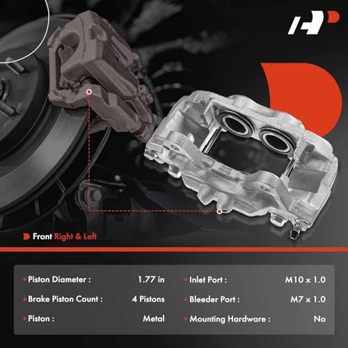 A-Premium Disc Brake Caliper Assembly Compatible with Select Select Toyota Models - Sequoia 2001-2007, Tundra 2000-2006, 4Runner 2003-2005, Fit with Casting #13WL - Front Driver and Passenger Side