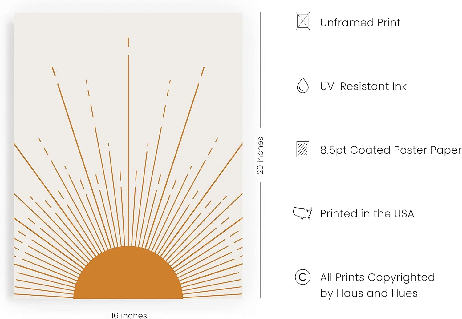 HAUS AND HUES Minimalist Wall Art Mid Century Art Wall Decor Mid Century Modern Decor Contemporary Wall Art | Boho Prints | Mid Century Wall Decor Boho Wall Art, Zen Wall Art UNFRAMED (16