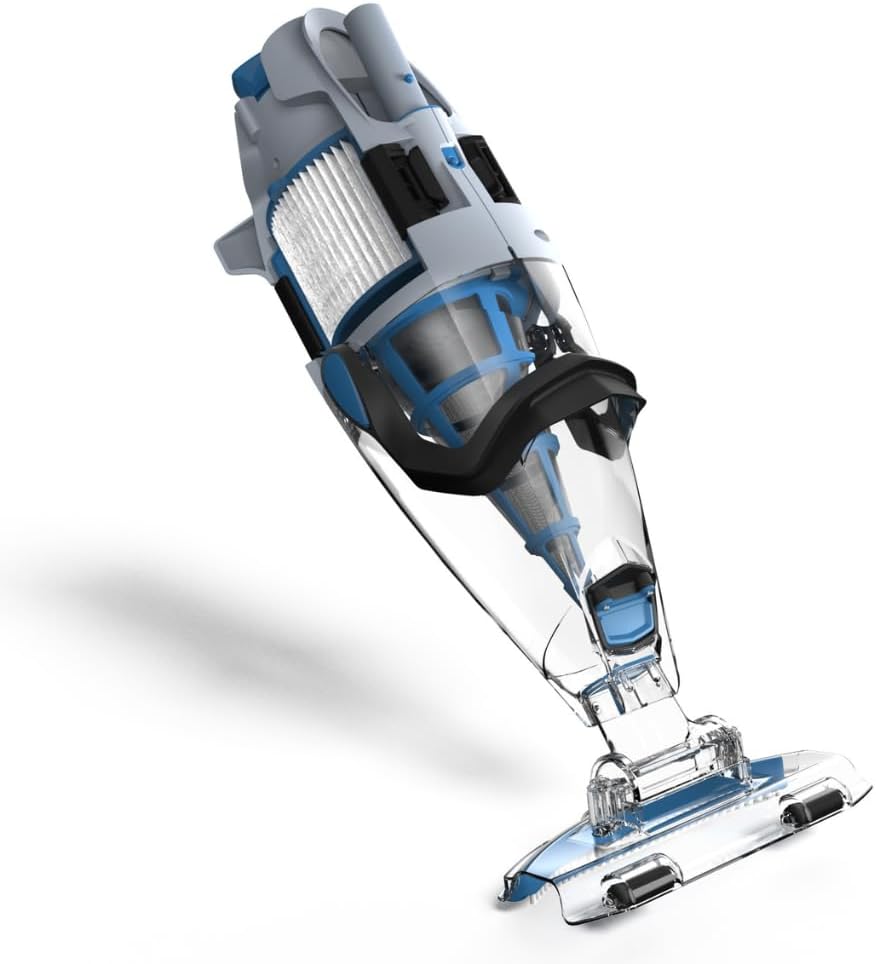 KOKIDO Rechargeable Heavy-Duty Pool Vacuum,6X Suction,Powerful Dual Filtering-Standard and Fine, Commercial Power Whole Pool Fast Cleaning, Inground & Above Ground Pools, XTROVAC 710