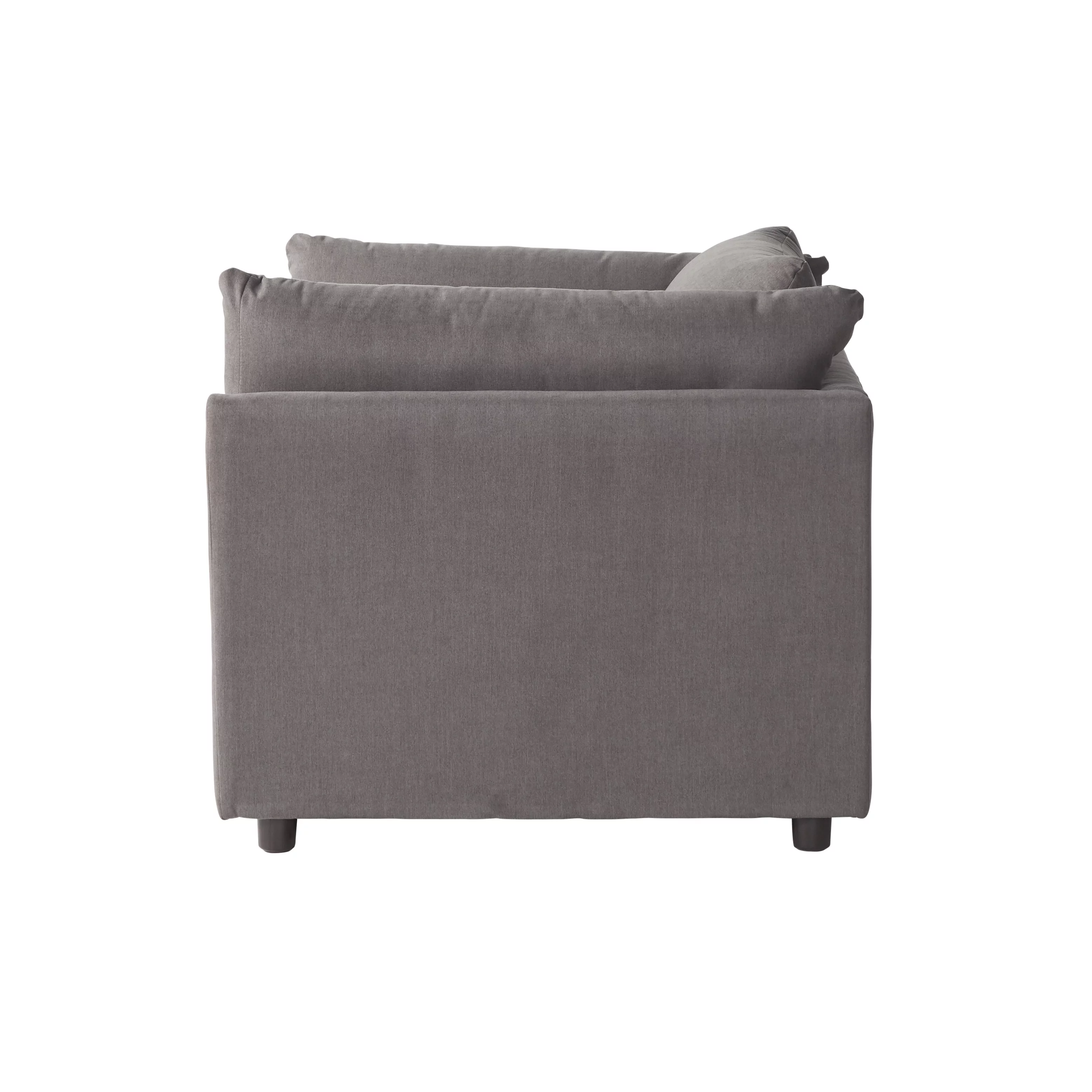 Roundhill Furniture Enda Oversized Living Room Pillow Back Cuddler Arm Chair, Carbon Gray