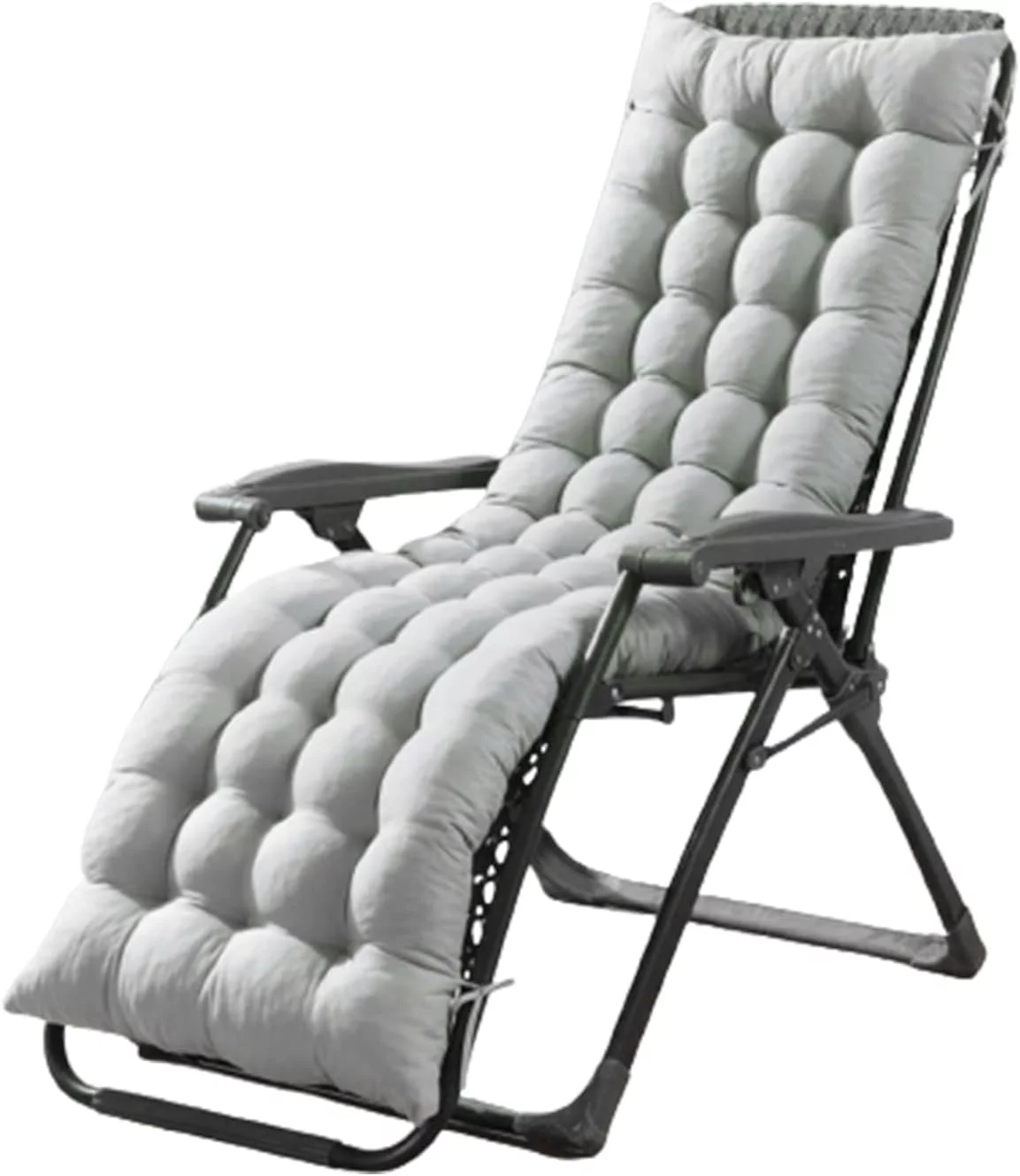 WSYW 61in Patio Lounger Cushion Thicker Padded Chaise Bench Cushion for Outdoor Indoor Home Gray