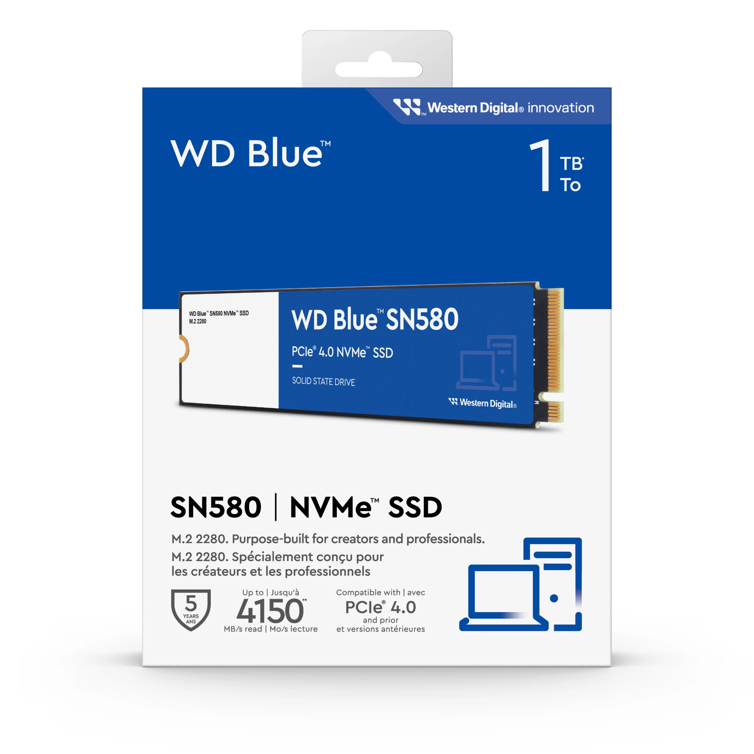 WD Blue 1TB SN580 NVMe Internal SSD - WDBWMY0010BBL-WRWM