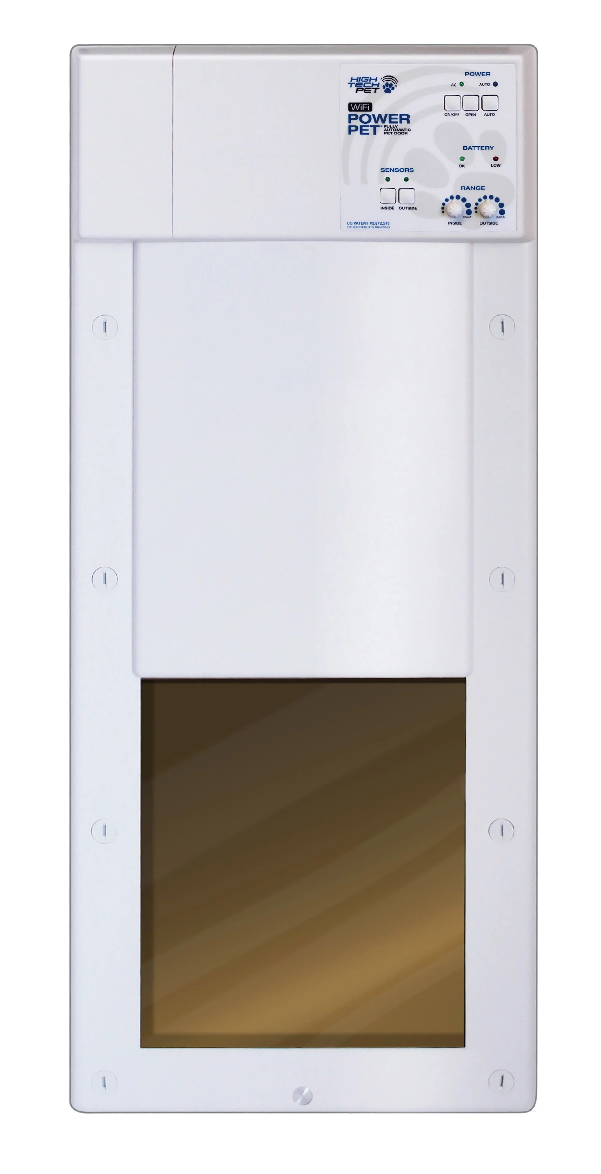 High Tech Pet PX-1 - Medium Power Pet Door for Door Installations - Wi-Fi Smartphone Controlled