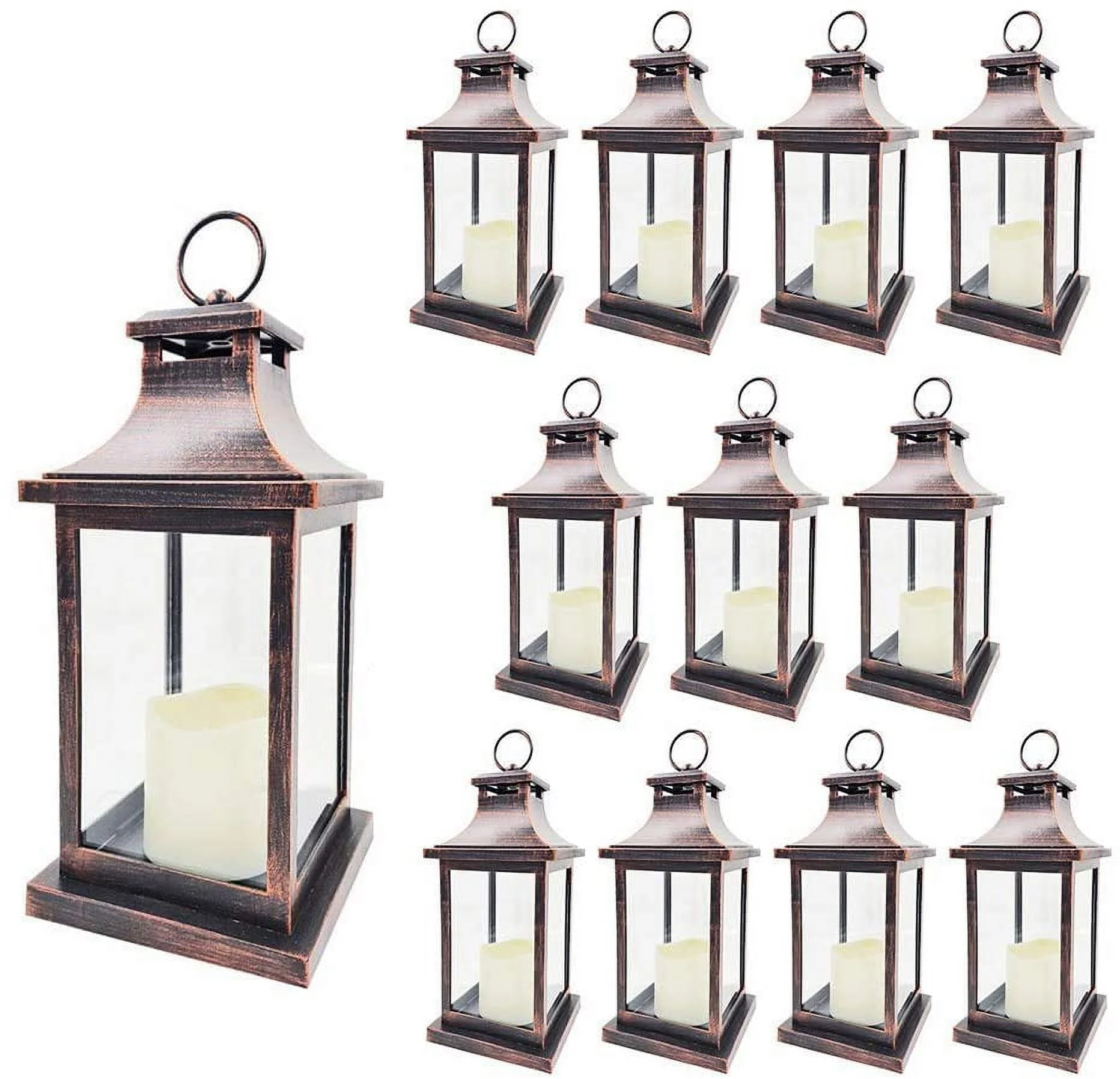 LED Decorative Lanterns Kate Aspen Cooper Vintage Rustic Home Table Centerpiece