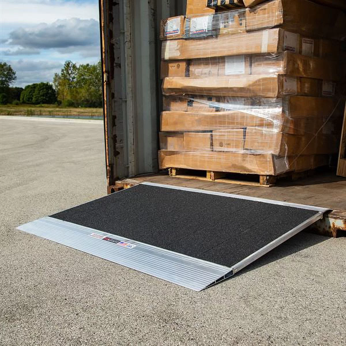 48in x 45in HD Ramps Grit-Coat Shipping Container Ramps - 8,000 lb. Capacity