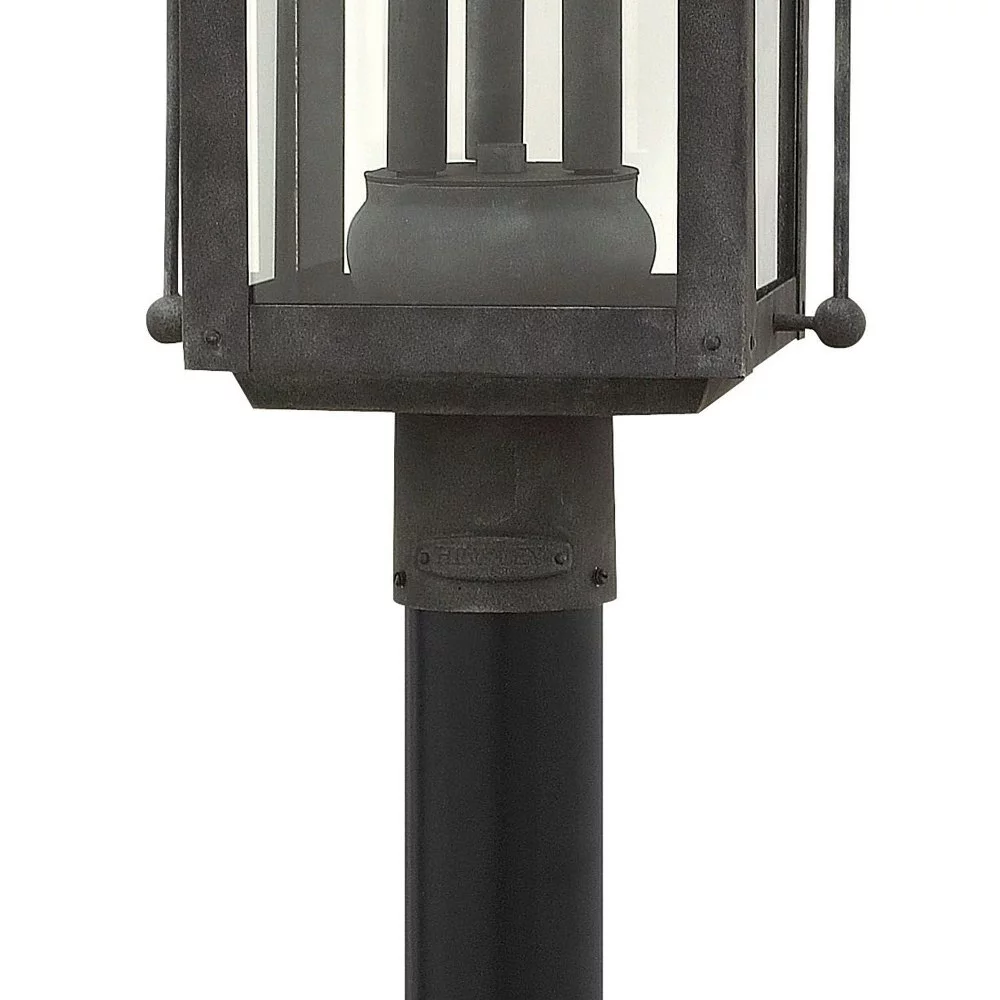 3 Light Large Outdoor Post Top or Pier Mount Lantern in Traditional Style 11 inches Wide By 24.25 inches High-Aged Zinc Finish-Led Lamping Type Bailey